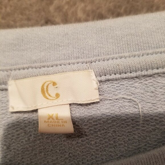 Charming Charlie Boat Neck Tie Sleeve Oversized Sweater Top Pullover XL Blue - Picture 3 of 7